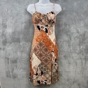 Elegant Patchwork Spaghetti Strap Dress